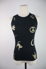 MOSCHINO MARE MAGLIA TOP DONNA TG. 40 T-SHIRT ITALY CASUAL VINTAGE COTONE NERO