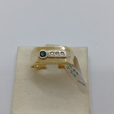 ANELLO DA UOMO IN ORO GIALLO E BIANCO 18KT CON ZIRCONI 6,75 GR. N.26 (1653)