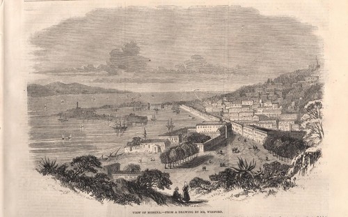 Stampa antica messina veduta - stampa,