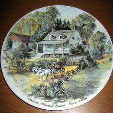 PIATTO BAREUTHER WALDSASSEN BAVARIA CURRIER & IVES in porcellana 20cm. - vintage
