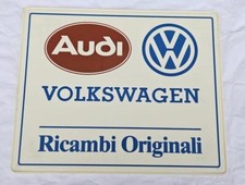 AUDI VOLKSWAGEN SIGN "Ricambi Originali" cm.34x28 insegna SHILD ORIGINAL 