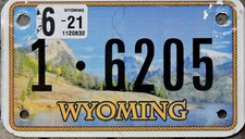 TARGA Originale Americana moto WYOMING - NUOVA SERIE montagne fiume harley USA