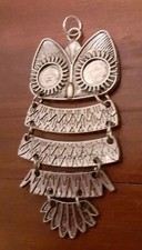 Pendente gufo civetta vintage snodabile collana ciondolo 9 cm
