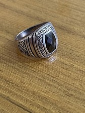 Anello In Argento Vintage Con Onice Unisex