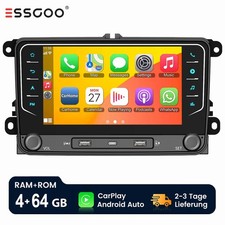 4+64G Autoradio Android 14 Carplay GPS NAVI Per VW GOLF 5 6 Touran Passat Tiguan