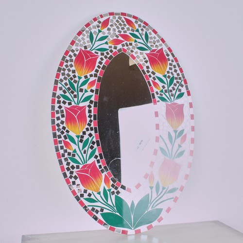 Specchio ovale decori mosaico - ovale,