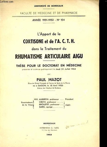 Apport cortisone et - de,