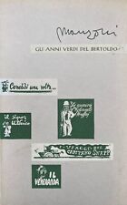 Carlo Manzoni, Gli anni verdi