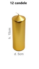 x Set 12 Pezzi Candele Oro