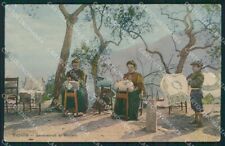 Genova Rapallo Tombolo Pizzo Ricamo PIEGA cartolina QK9361