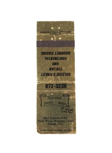 Matchbook ristorante piccolo - matchbook,