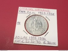 Vaticano Pio XI moneta 10 lire 1933-1934 argento silver