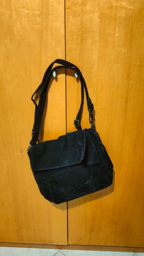 Borsa nera con tessuto