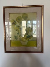 Quadro Stampa Van Gogh girasoli Cornice arredo casa 55x47 Cm