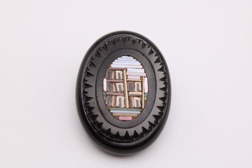 Spilla micro mosaico jet