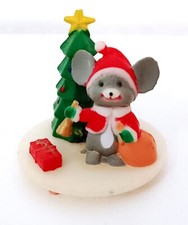 Topo Mouse mini diorama deco natale christmas in plastica anni 80 kawaii