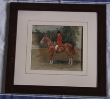NA320 ACQUERELLO TOM FIRR OF THE QUORN ON WHITELEGS DI DENIS ALDRIDGE 1891-1985