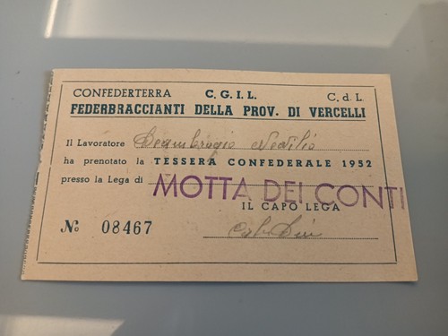 Political card italian - card,