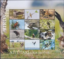 Aitutaki 2018 uccellini di prede, rapaci, aquile, aquiloni, natura, fauna selvatica, MNH