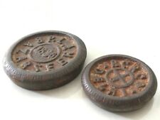 Vecchio Vintage Fatto a Mano Rustico di Ferro Peso Misura Seer Bilancia 1886