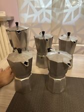 Stupendo lotto di grosse caffettiere in alluminio anni 50 la più grande alta 28!