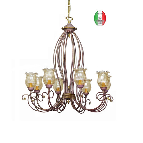 Lampadario ferro battuto - lampadario, in