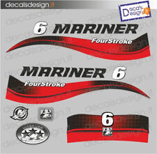 Adesivi motore marino fuoribordo Mariner 6 cv four stroke gommone barca decals