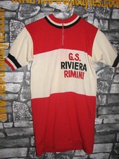 # Vintage Cycling Jersey Wool Maglia Ciclismo GS Riviera Rimini '70s Eroica