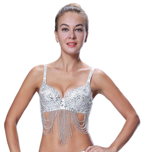 Mermaid top silver - silver, sequin