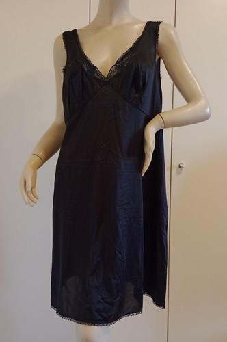 Vintage sottoveste nylon - sottoveste, nero