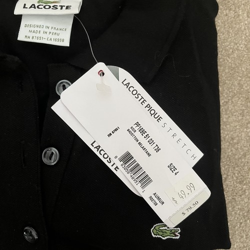 Polo donna lacoste - nera, piqué