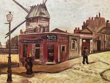 Paris Montmartre , huile sur