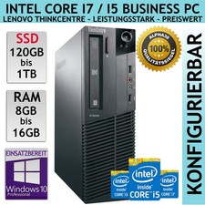 Lenovo Thinkcentre M91p SFF PC Intel Core i5 i7 i3 2nd Gen. 1TB SSD 8 16 GB