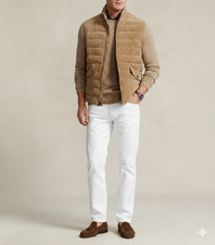 Gilet In Pelle Seta Beige Per