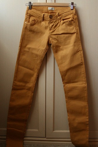 Pantaloni jeans skinny ocra