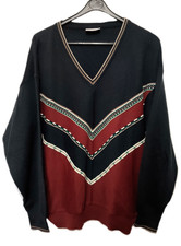 Maglione uomo vintage Gabicci taglia L fantasia Chevron 30% lana Made in Italy