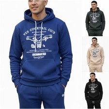 Felpa Universita Uomo Con Cappuccio Senza Zip Invernale Felpata Giacca Tuta m l
