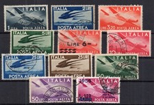 REPUBBLICA 1945/1956 - Democratica POSTA AEREA 11 val. (o) / MH