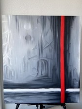 QUADRO MODERNO DIPINTO A MANO OLIO SU TELA ASTRATTO 80x70cm