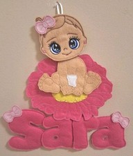 Fiocco banner nome nascita personalizzato in pannolenci