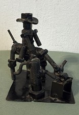 Scultura Don Chisciotte  vintage in metallo ferro Pop Art americana anni 70