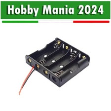 Contenitore Box con fili porta batterie 4 stilo 6v tipo AA per Arduino