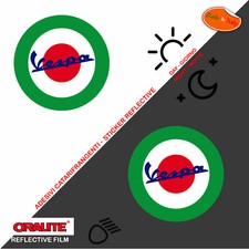 Adesivi rifrangenti Italia vespa italian flag Sticker reflective pvc 2 pz.