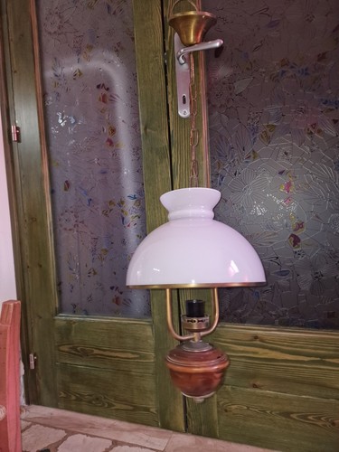 Lampadario ottone legno e - legno,
