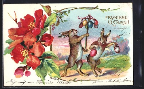 Cartolina coniglietti pasquali