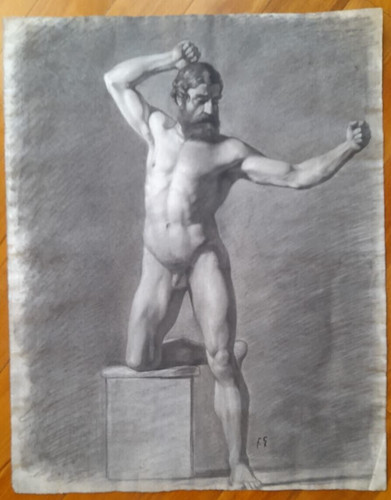 Disegno matita uomo nudo - disegno,