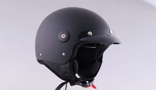 Casco jet bottoni nero opaco - casco,