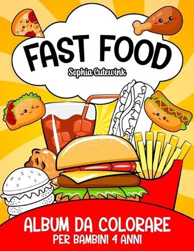 Fast food album colorare - fast, da