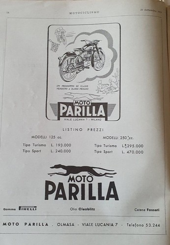 Moto parilla advert - parilla,