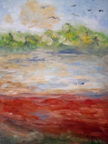 Quadro olio tela paesaggio - quadro,